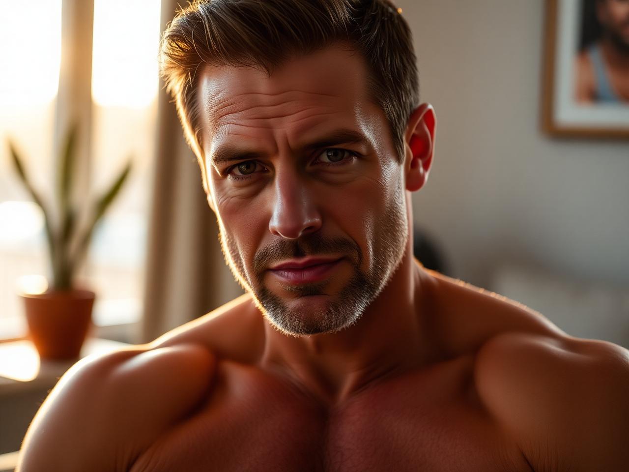 Man in his forties in morning light, representing men's health testosterone therapy